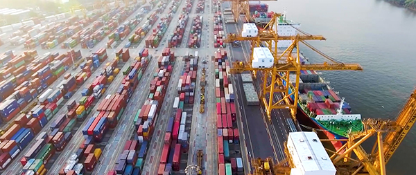 aerial view of some containers