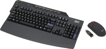 IBM Enhanced Performance Wireless Keyboard and Optical Mouse let you work  in a variety of