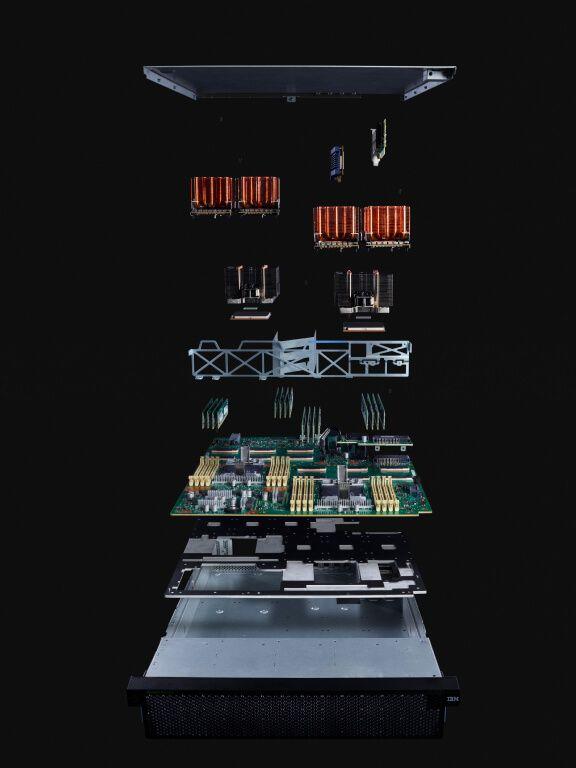 digital rendering of exploded view of IBM hardware