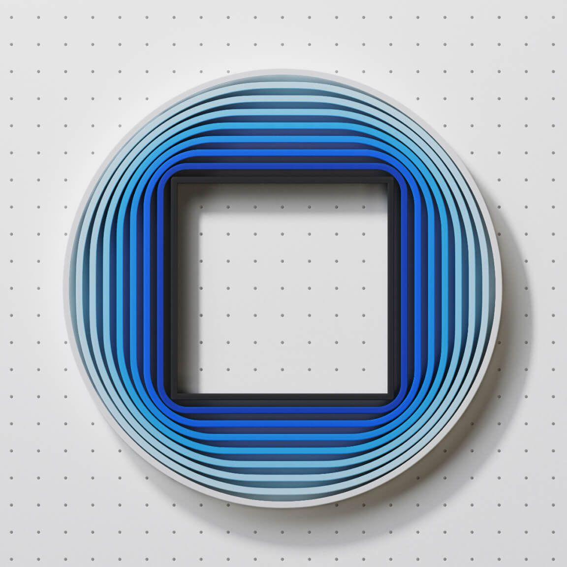 digital rendering of a circle to square