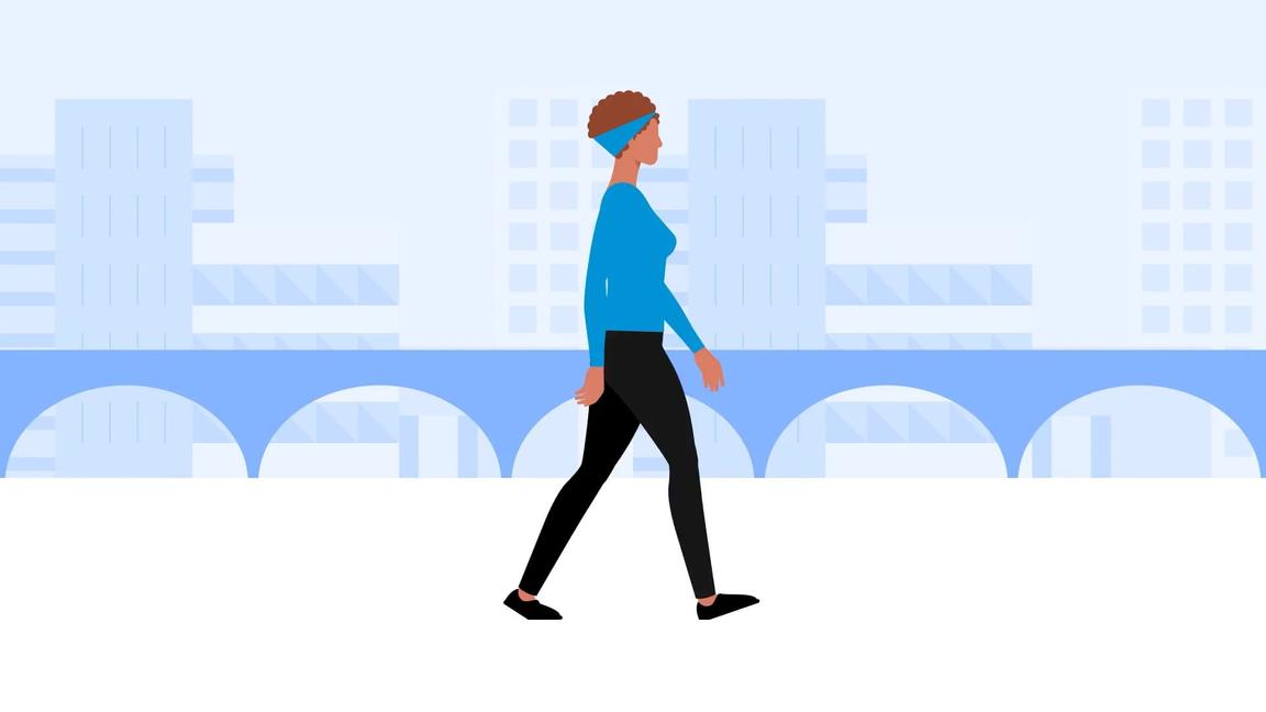 Illustration Person walking right direction