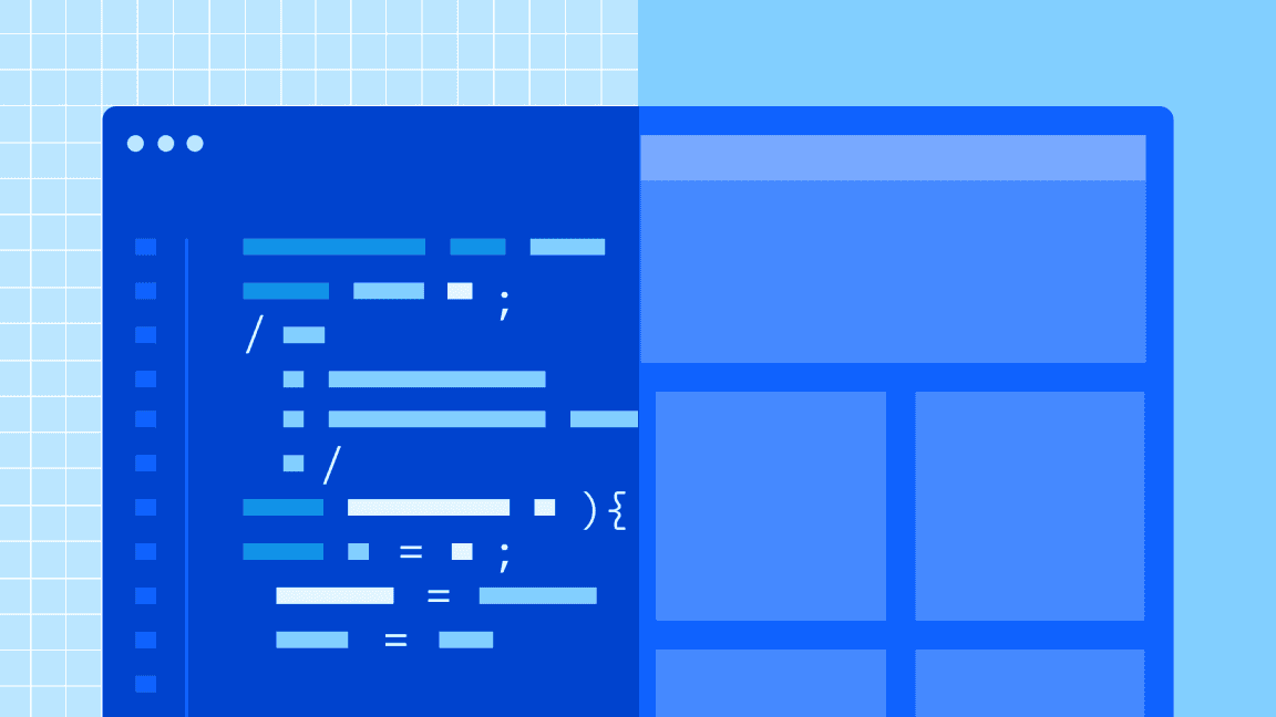 flat-style illustration in blues