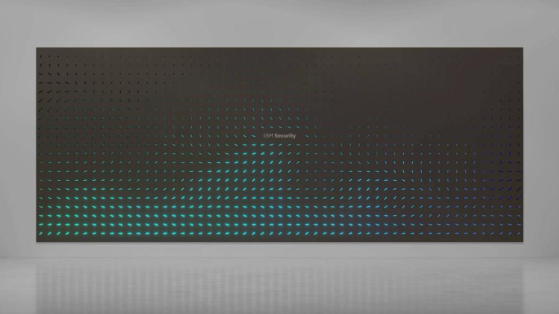 high-resolution media display for IBM Security featuring aurora and pattern