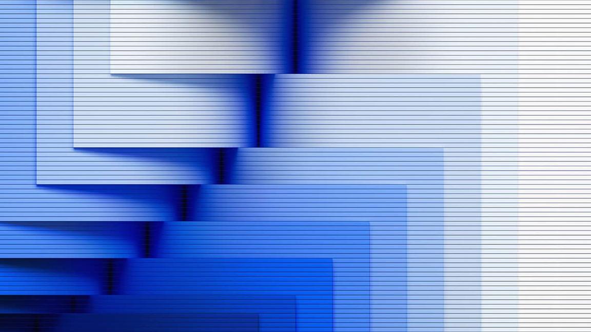 digital rendering of shifting blue grid pattern