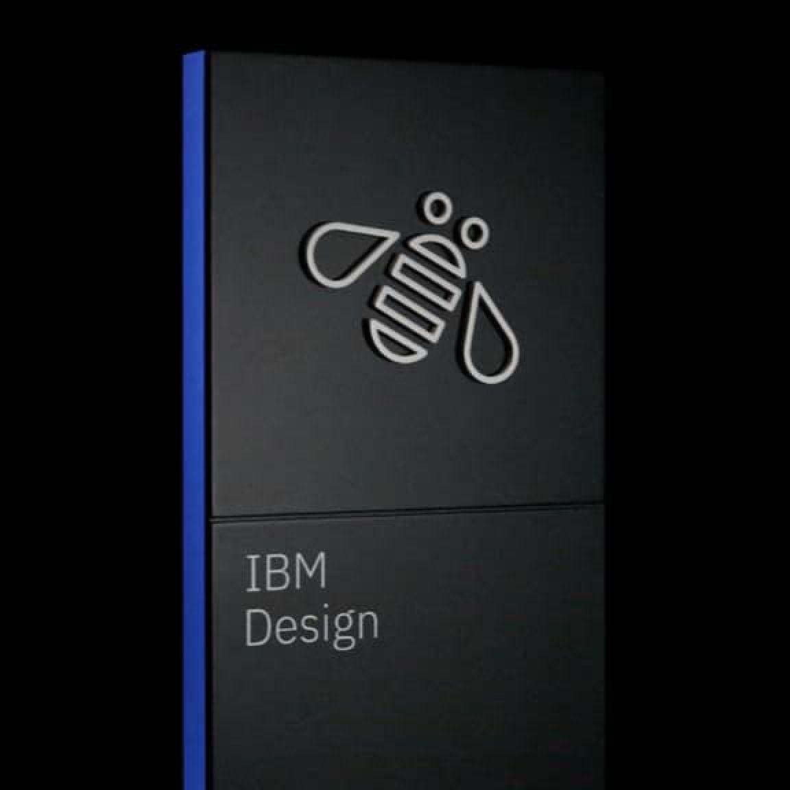 wayfinding signage with IBM bee
