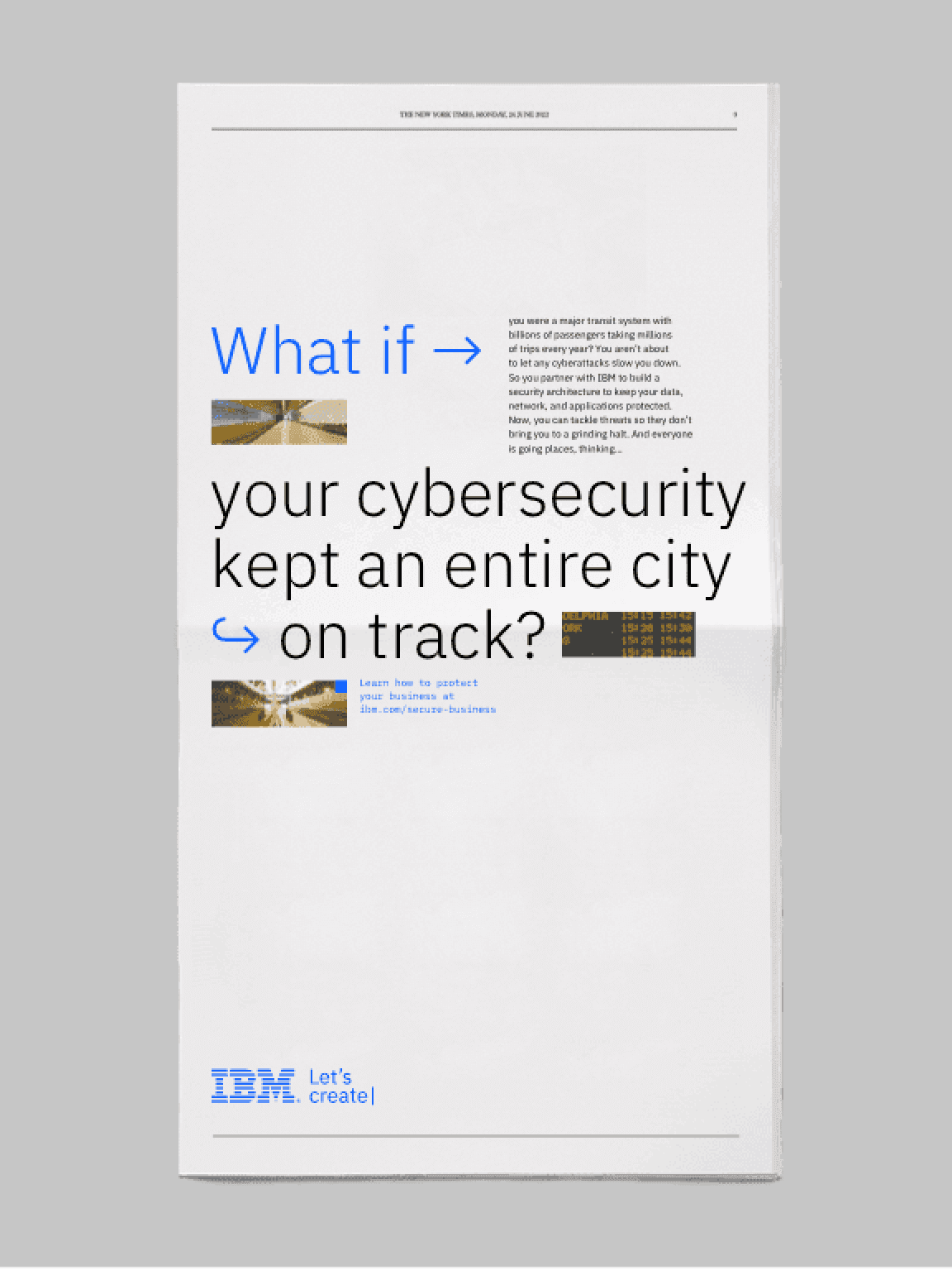 newsprint ad for IBM Security