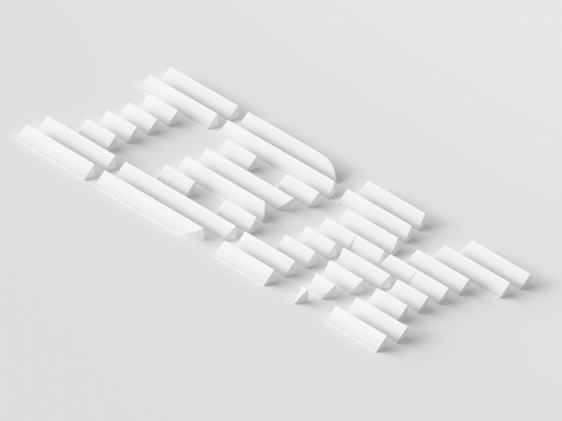 isometric 3D IBM 8-bar logo illustration