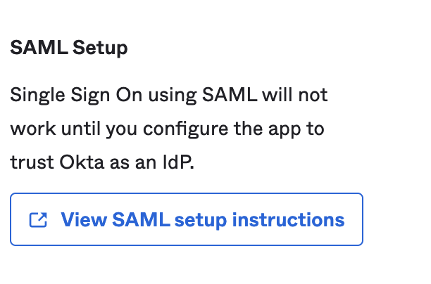 The link shows SAML set Up