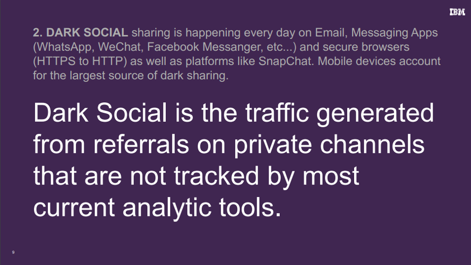 dark data social media ibm marketing tools snap chat