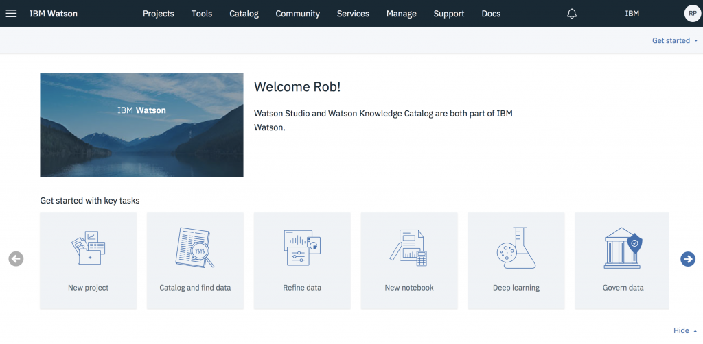 Watson Studio: all the tools for the data scientist in one place