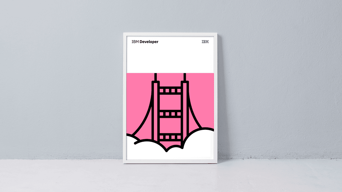 City pictogram poster of San Francisco