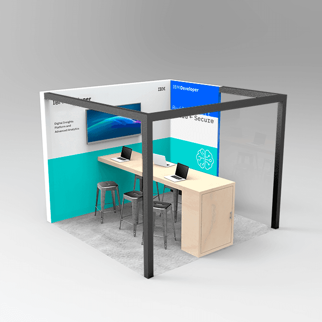 Isometric view of 10 foot event booth