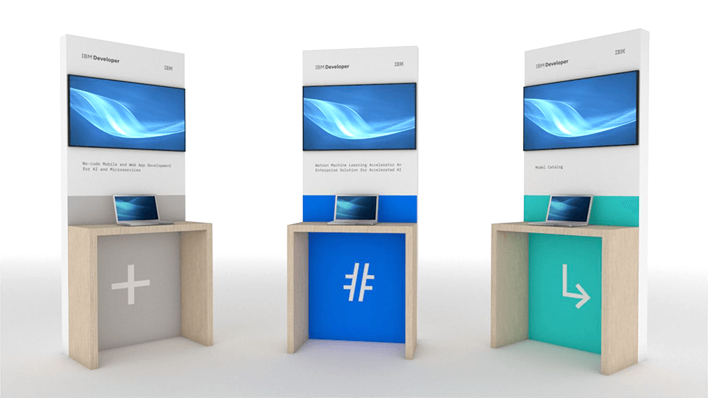 Stand alone kiosks with laptops for events