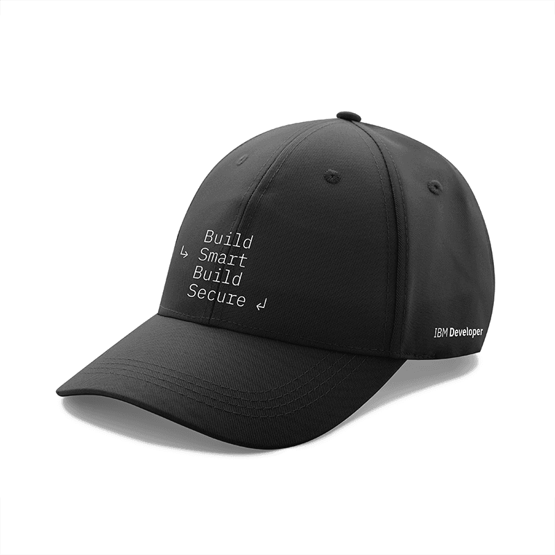 Black IBM Developer ball cap merchandise