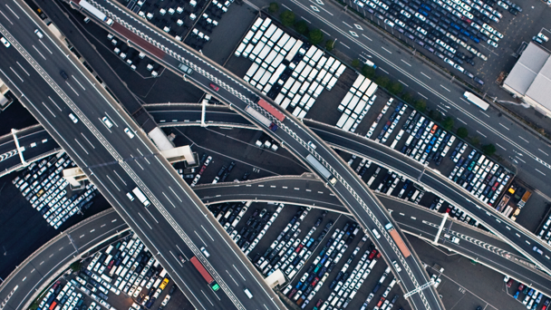 Strade e autostrade viste dall'alto