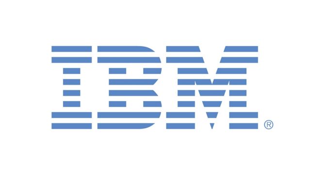 파란색 IBM 8개 바 로고.