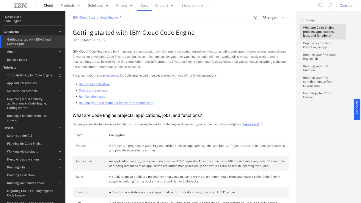 IBM Cloud Screenshot