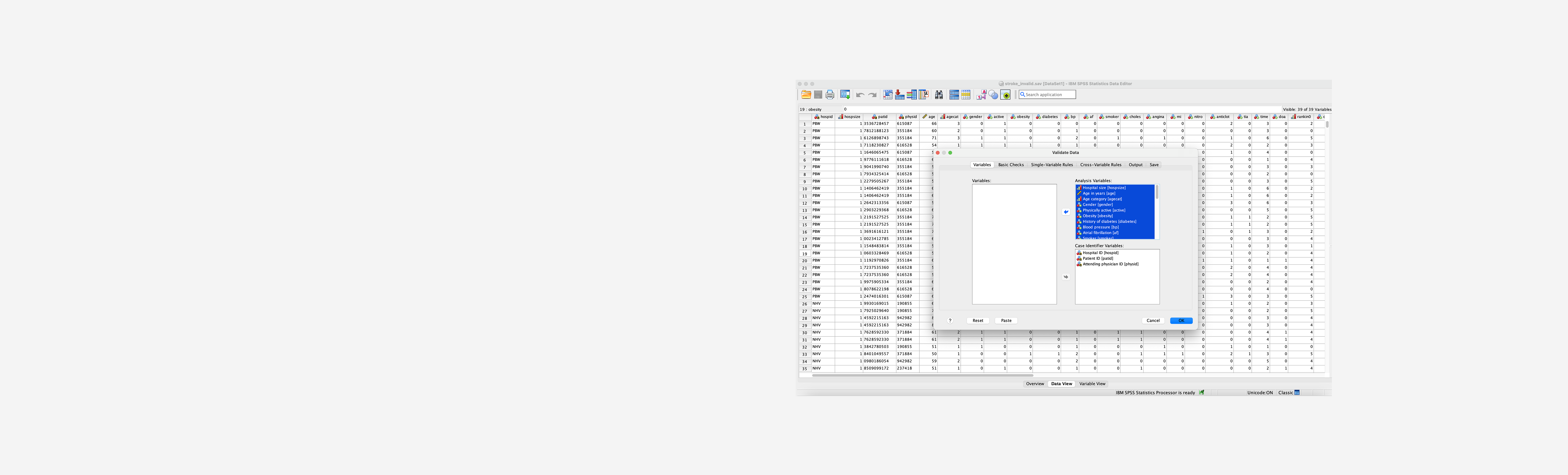 Illustration shows SPSS product screen, configure visualization options