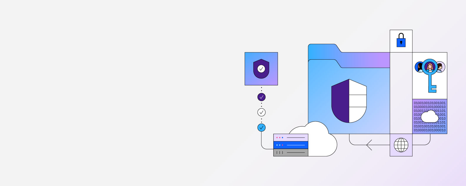 Illustrative hybrid UI image for data security and protection