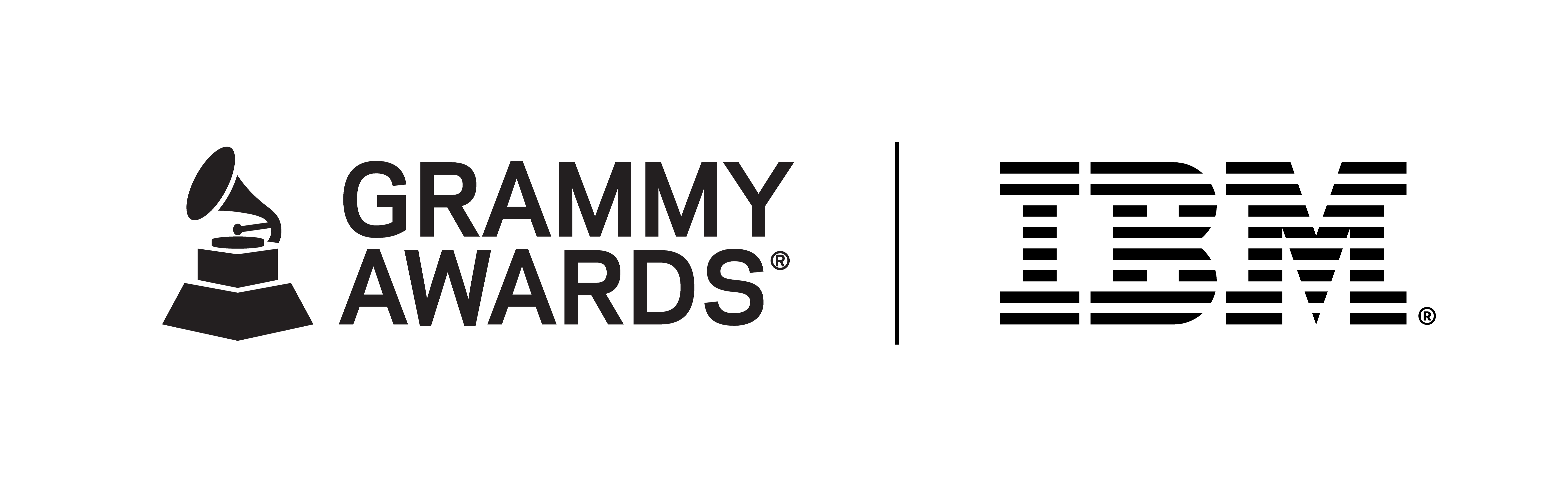 Penguncian logo Penghargaan IBM-GRAMMY dengan gramofon