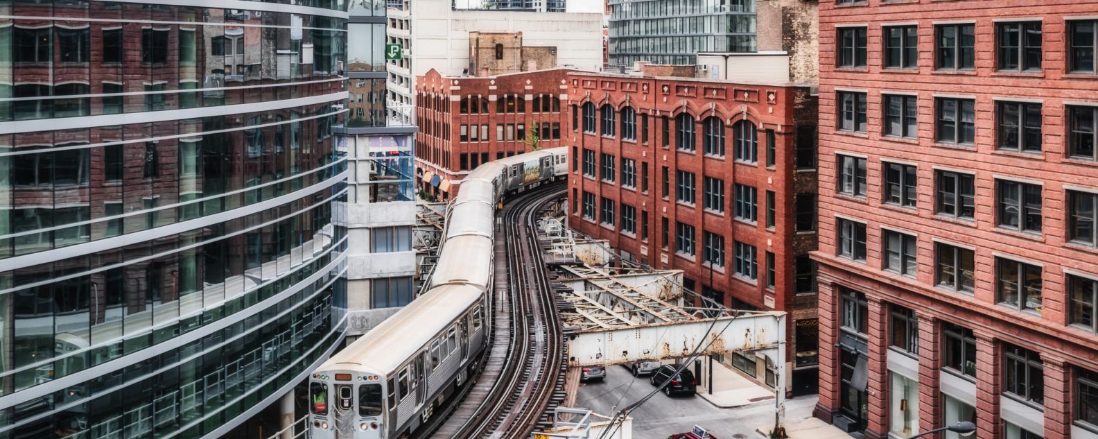 A view of buildings in a downtown setting