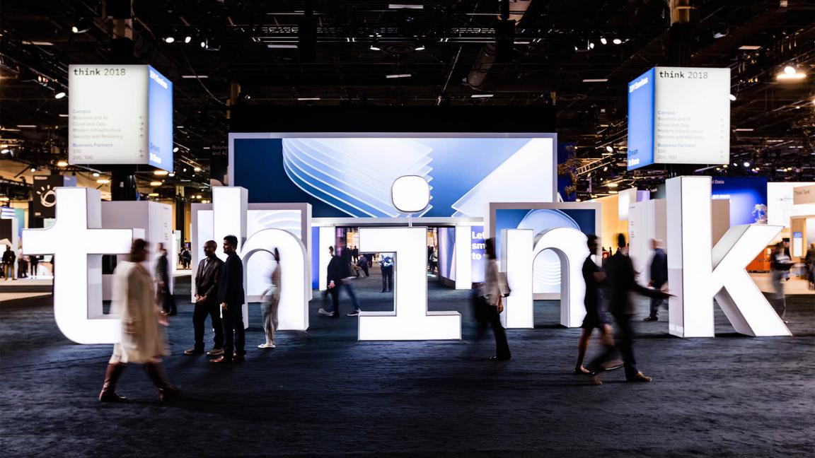 Large IBM think letters in event space