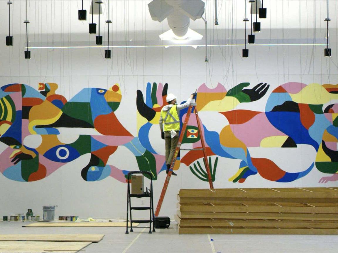 localized wall mural art installation