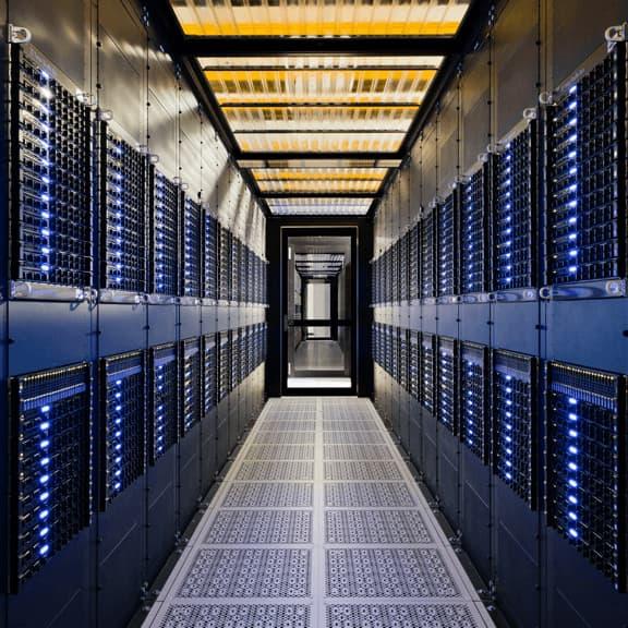 IBM data center server banks