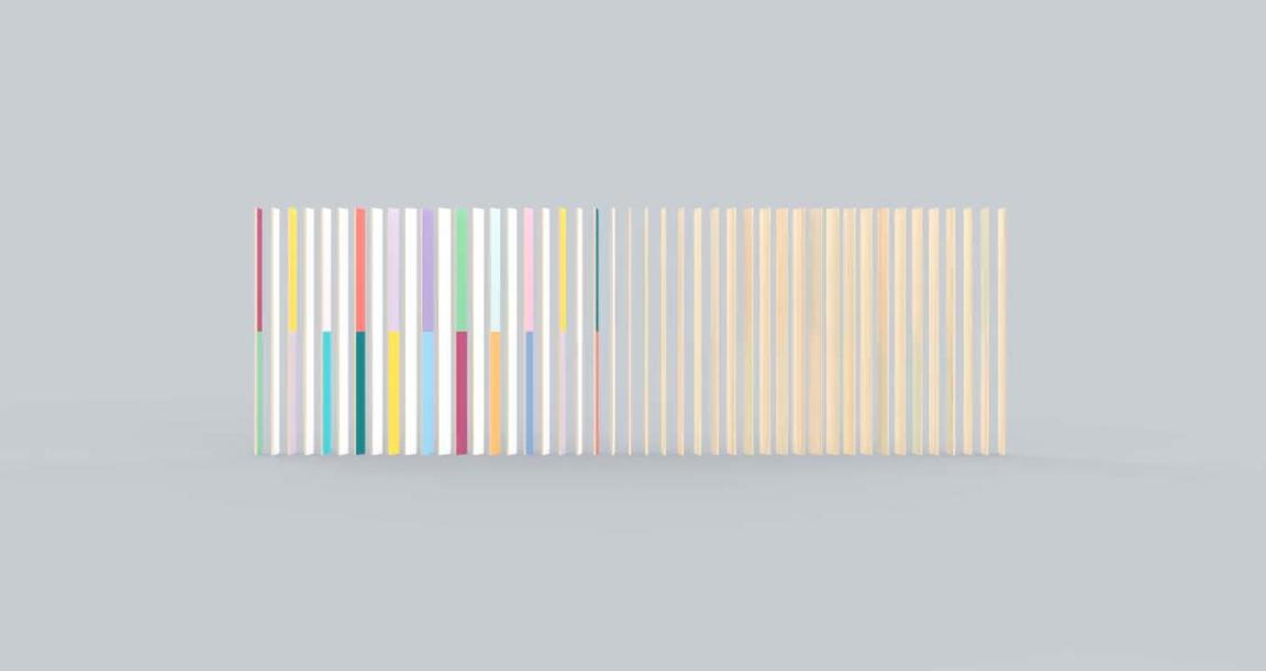 painted wood slat wall animation with be equal palette