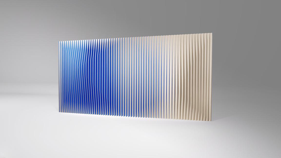 volumetric wood and blue render