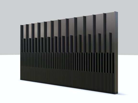 black-on-black slat wall color strategy