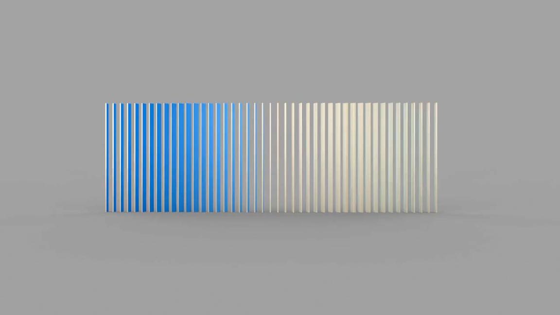 360 degree animation of lenticular slat wall