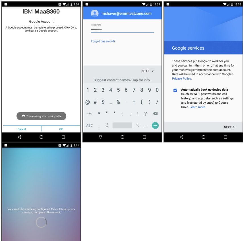 Google account authentication