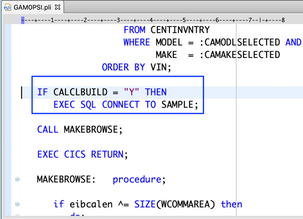 A code block that cannot be folded