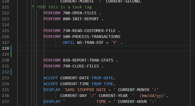 Illustration of code and variable completion