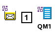 Icon showing that one queue is shared in the cluster.