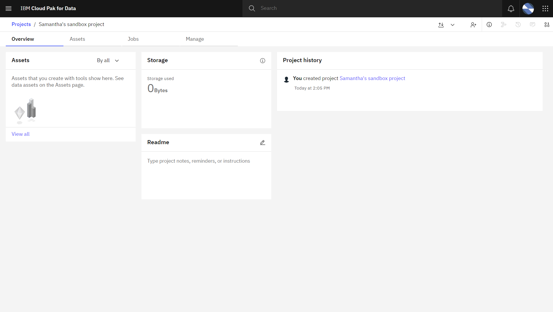 Project overview page