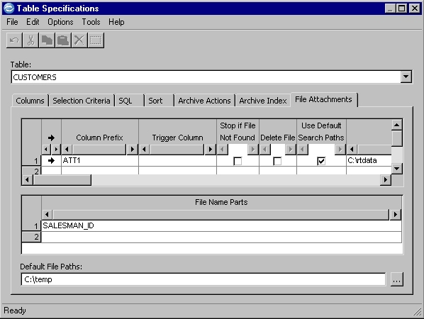 Example of the File Attachments tab, described as follows.