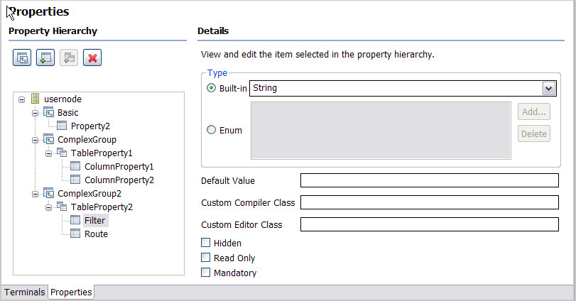This image shows the Details section of the Properties Hierarchy screen. This image shows the Details section of the Properties Hierarchy screen.