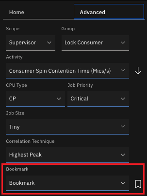Bookmark in Advanced tab