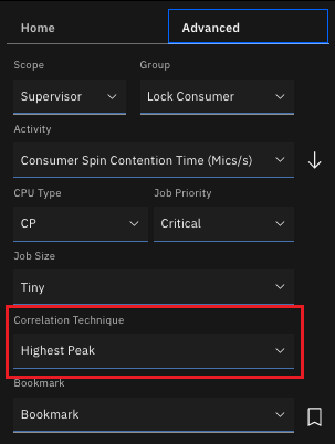 Correlation Technique in Advanced tab
