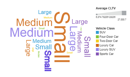 Word cloud visualization in a report