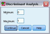 مربع حوار تحديد النطاق - التحليل التمييزي