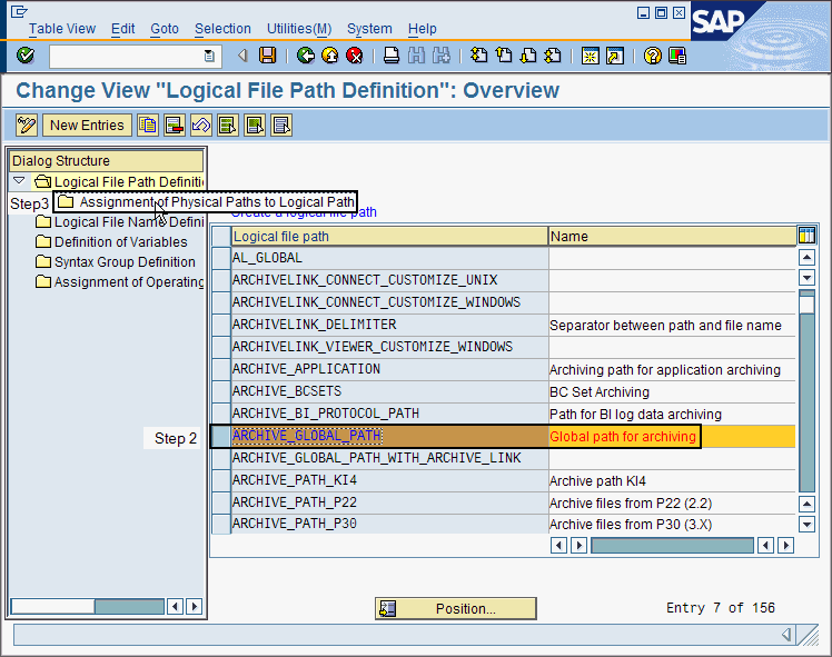 sap assignment of physical path to logical path