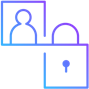 person and lock vector image for access management system