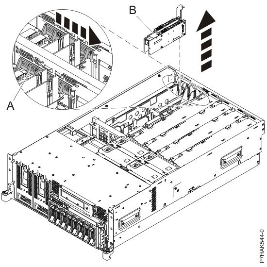 Adapter or filler plate removed from the system unit.