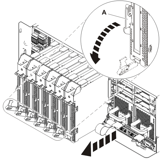 Removing the PCI adapter cassette from the system.