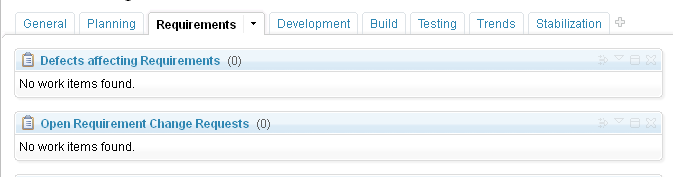 Requirements page of Dashboard