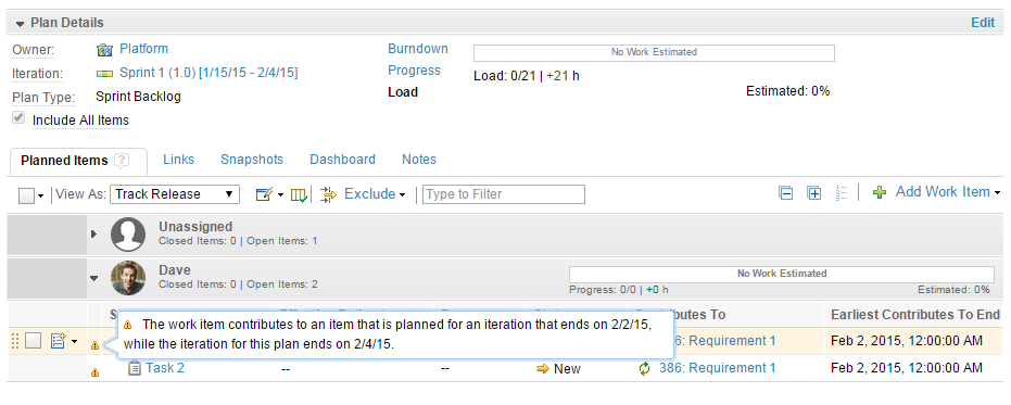 Example of Contributes to Planning Problems Check warning