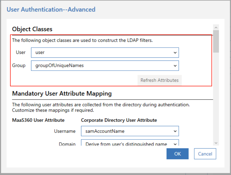Configuring advanced LDAP mode settings for user visibility